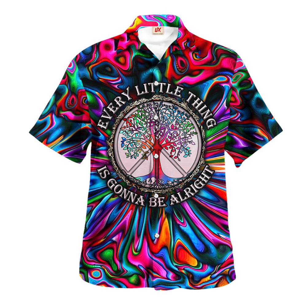 Hippie Hawaiian Shirt Vintage 70s Gift For Dad NVHI06