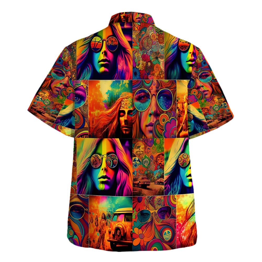 Hippie Hawaiian Shirt Retro Vacation Gift For Men TQTHI06