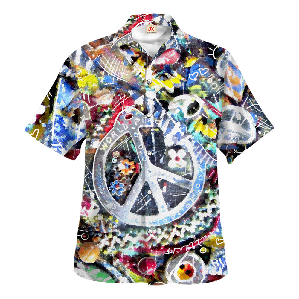 Hippie Hawaiian Shirt Groovy Retro Vacation Gift HBLTHI26