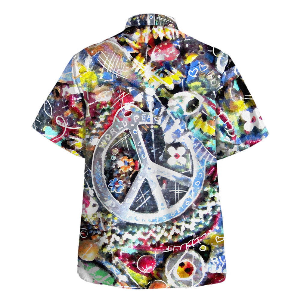 Hippie Hawaiian Shirt Groovy Retro Vacation Gift HBLTHI26