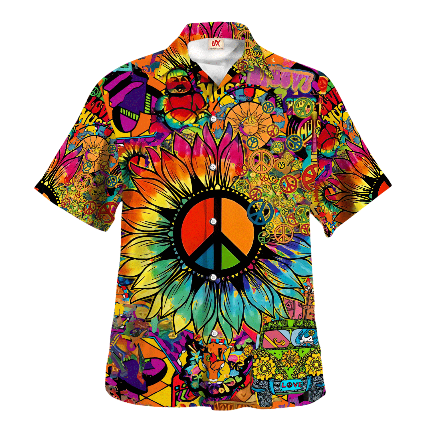 Hippie Hawaiian Shirt Retro Summer Beach Gift Idea LTHI255