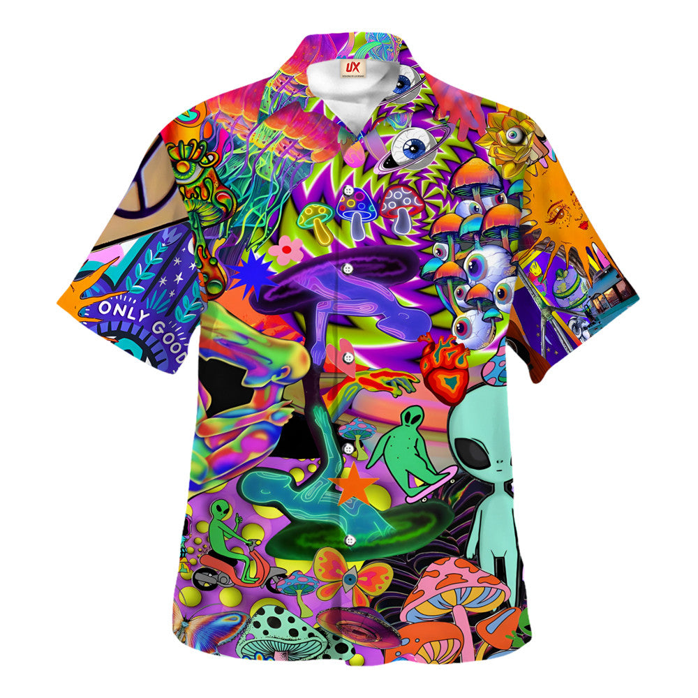 Hippie Hawaiian Shirt Groovy Beach Vacation Gift HBLTHI49