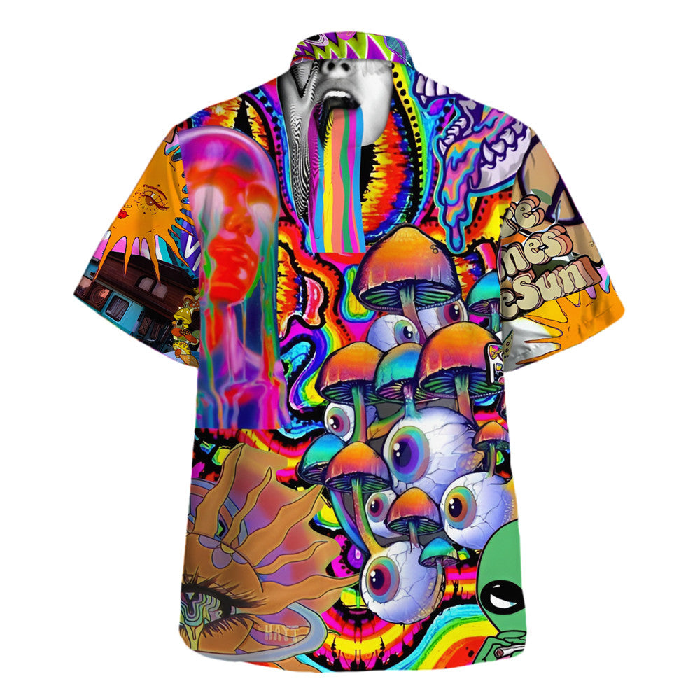 Hippie Hawaiian Shirt Groovy Beach Vacation Gift HBLTHI49