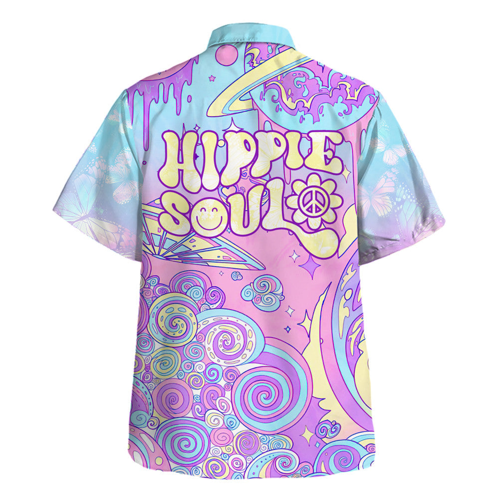 Hippie Hawaiian Shirt Groovy Retro Vacation Gift HBLTHI51