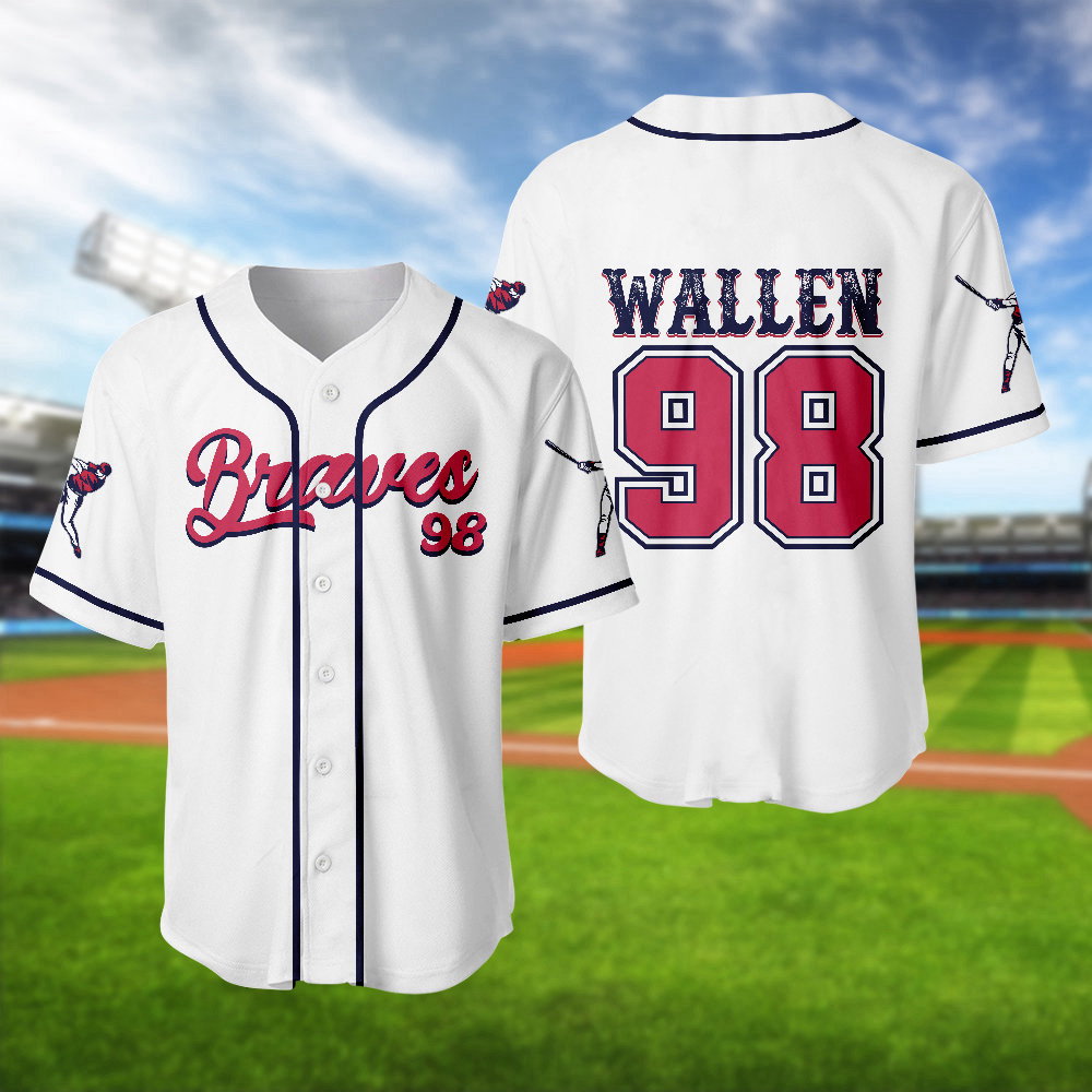 Braves 98 Baseball Jersey Morgan Wallen Shirt Country Music Tee