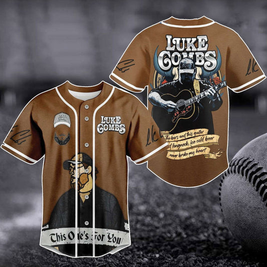 Luke Combs World Tour 2023 Baseball Jersey: Bullhead Shirt & Country Music Concert Merch - Aopprinter