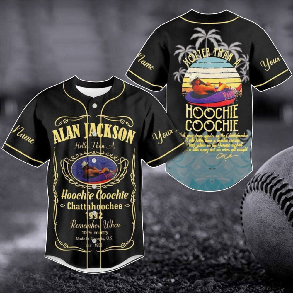 Custom Alan Jackson Baseball Jersey - Hotter Than A Hoochie Coochie Shirt - American Singer Merch - Aopprinter