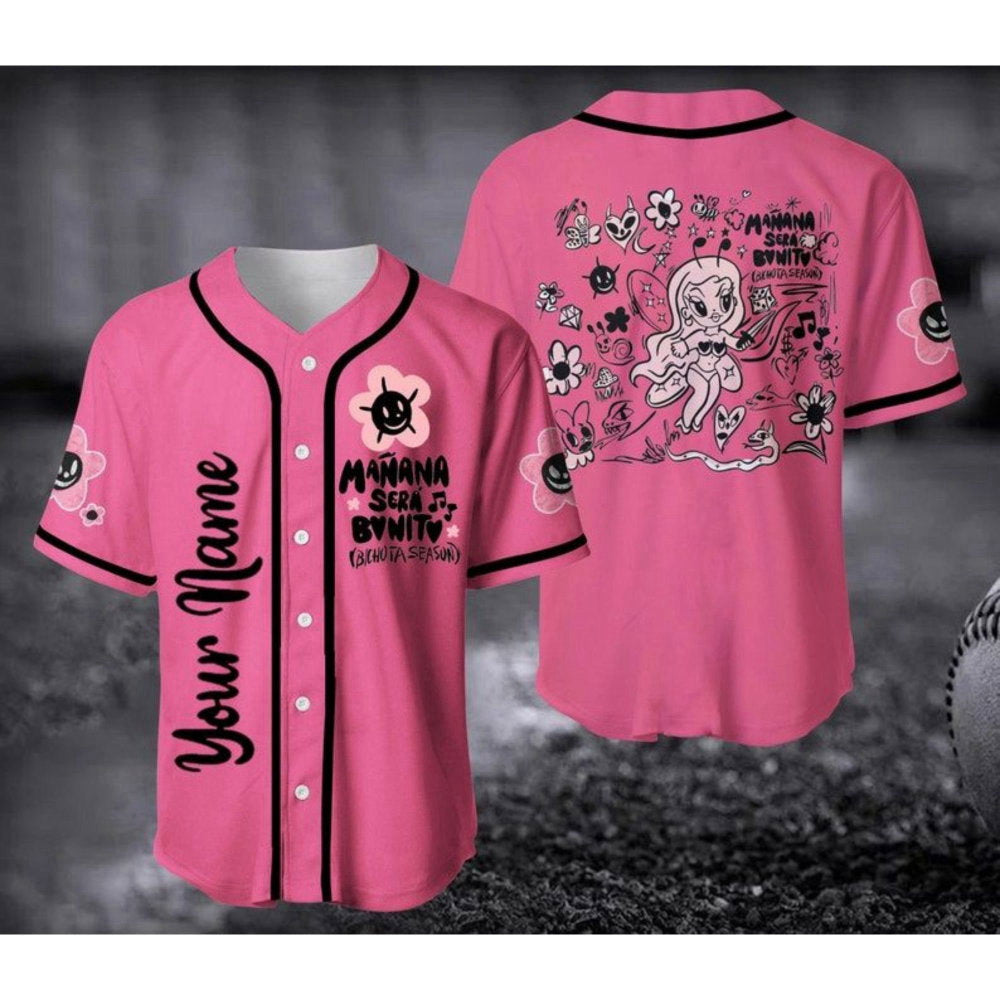Personalized Karol G Bichota Baseball Jersey: Red Hair Music Shirt Gift for Fan