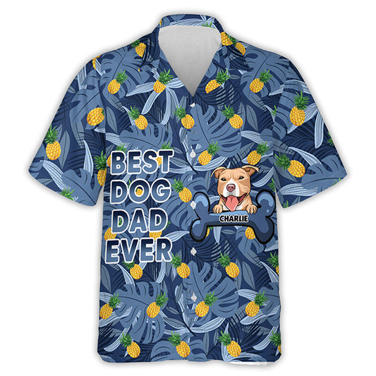Best Dog Dad Hawaiian - Personalized Custom Hawaiian Shirt