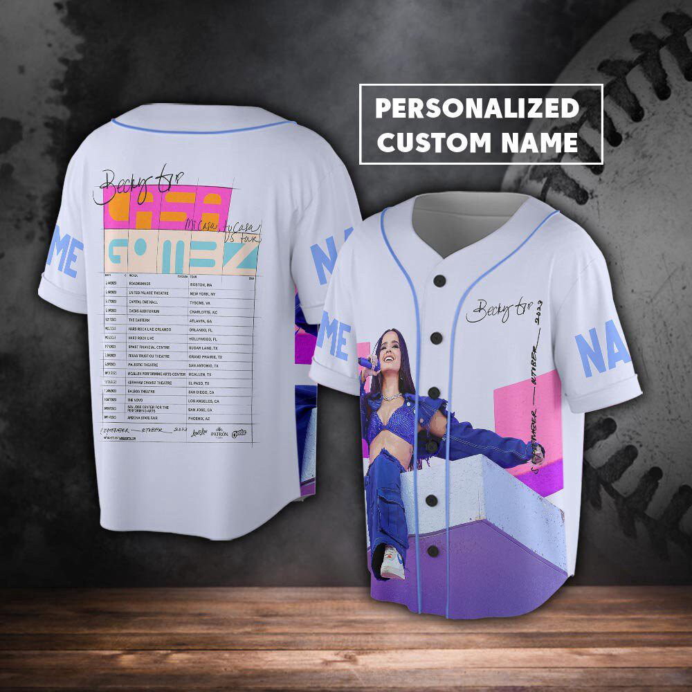 Custom Name Becky G 2023 Tour Baseball Jersey - lylyprint.com