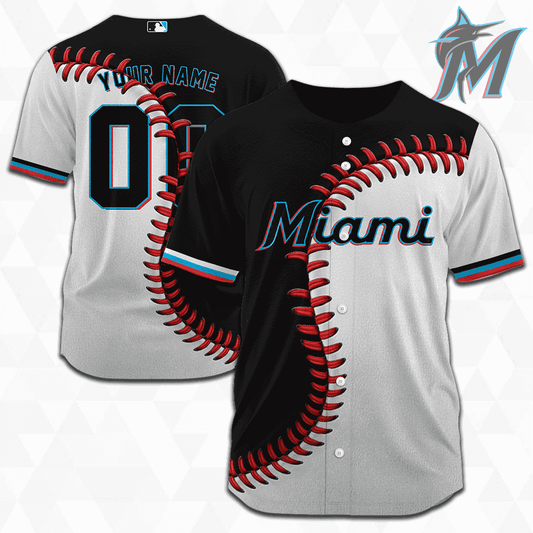 MLB Miami Marlins Personalized Mix Baseball Jersey Gift for Men Women - Bafud