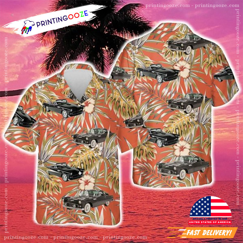 1956 Ford Thunderbird Raven Black Hawaiian Shirt