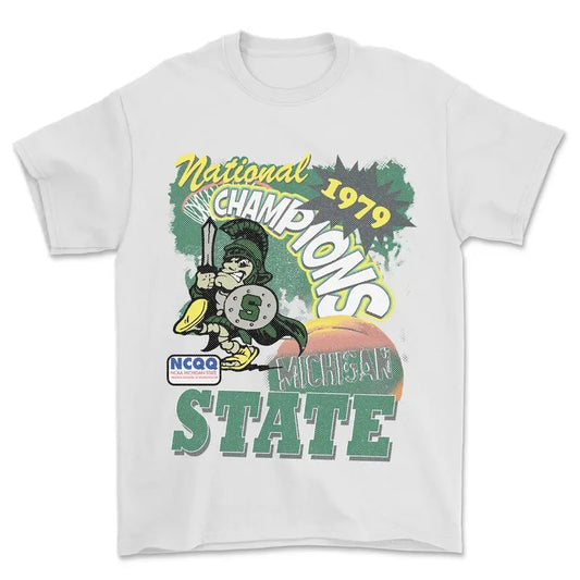 1979 NCAA National Champions Michigan State T-Shirt, graphic vintage sports tees for men
