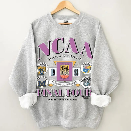 1993 NCAA Basketball Final Four Sweatshirt, Vintage Style College Sweater, Retro Basketball Sweatshirt, Top Menswear