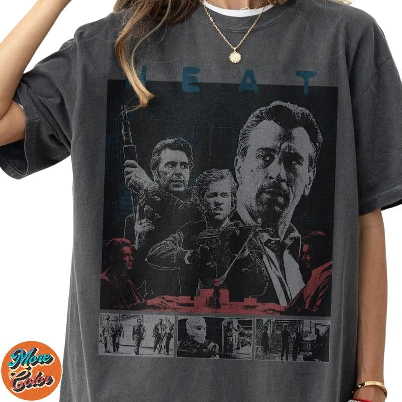 1995 Heat Movie Shirts, Cotton Unisex T-Shirt, Crew Neck, Size S- 3XL, Menswear Top, Womenswear Top Underwear Streetwear