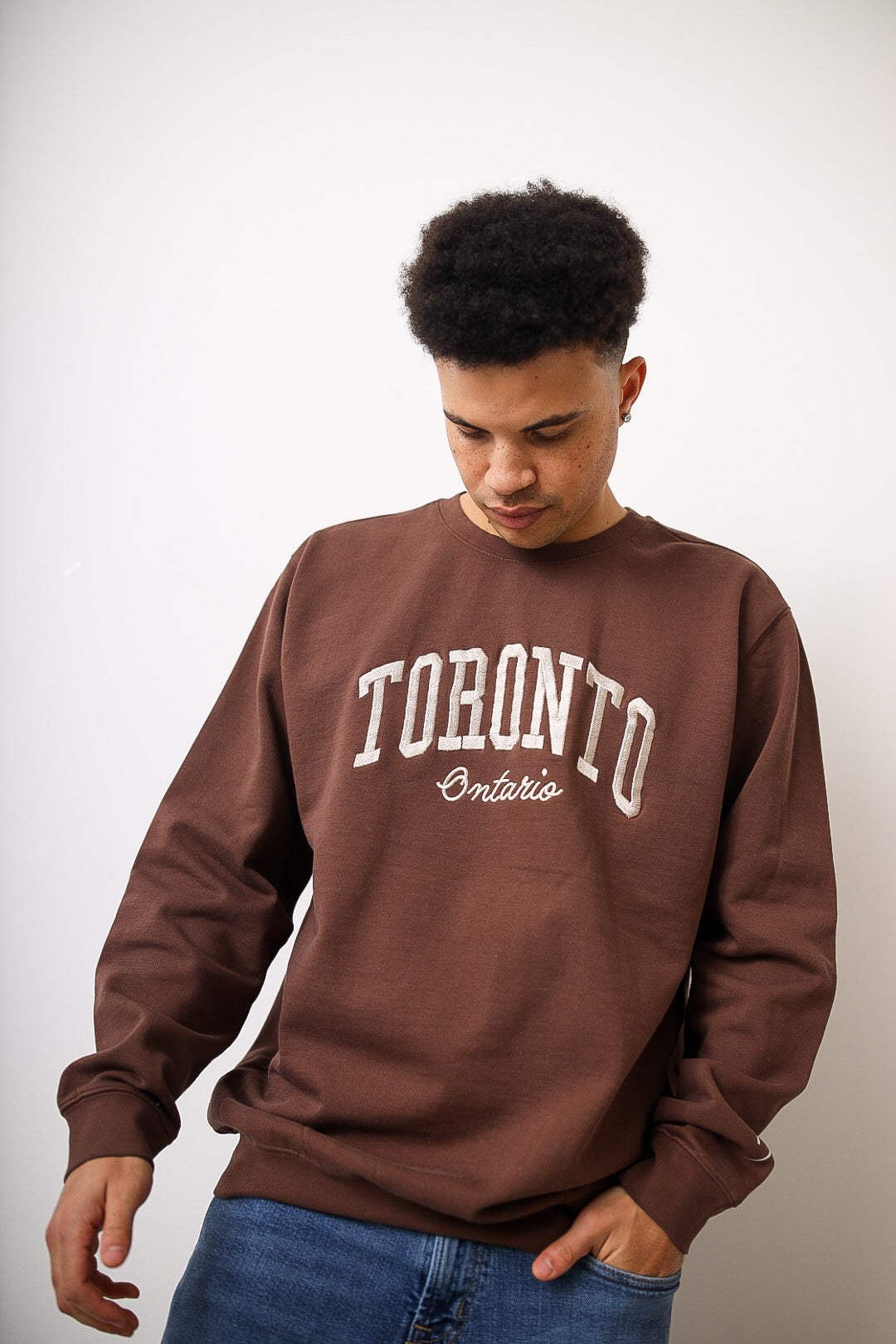 Toronto Tourist Pigment Dye Crewneck - Espresso