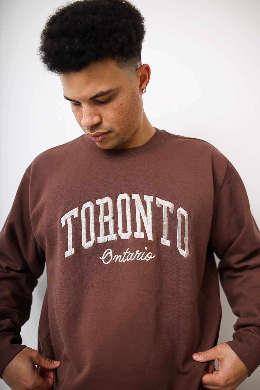 Toronto Tourist Pigment Dye Crewneck - Espresso