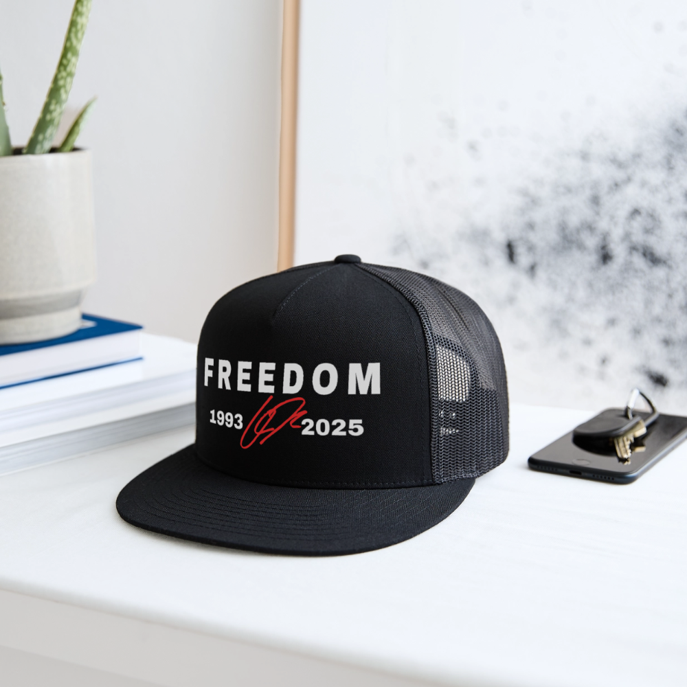 Freedom Charlie Kirk 1993-2025 Black Trucker Hat