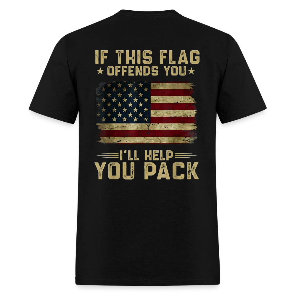 If This Flag Offends You I'll Help You Pack American Flag T Shirt