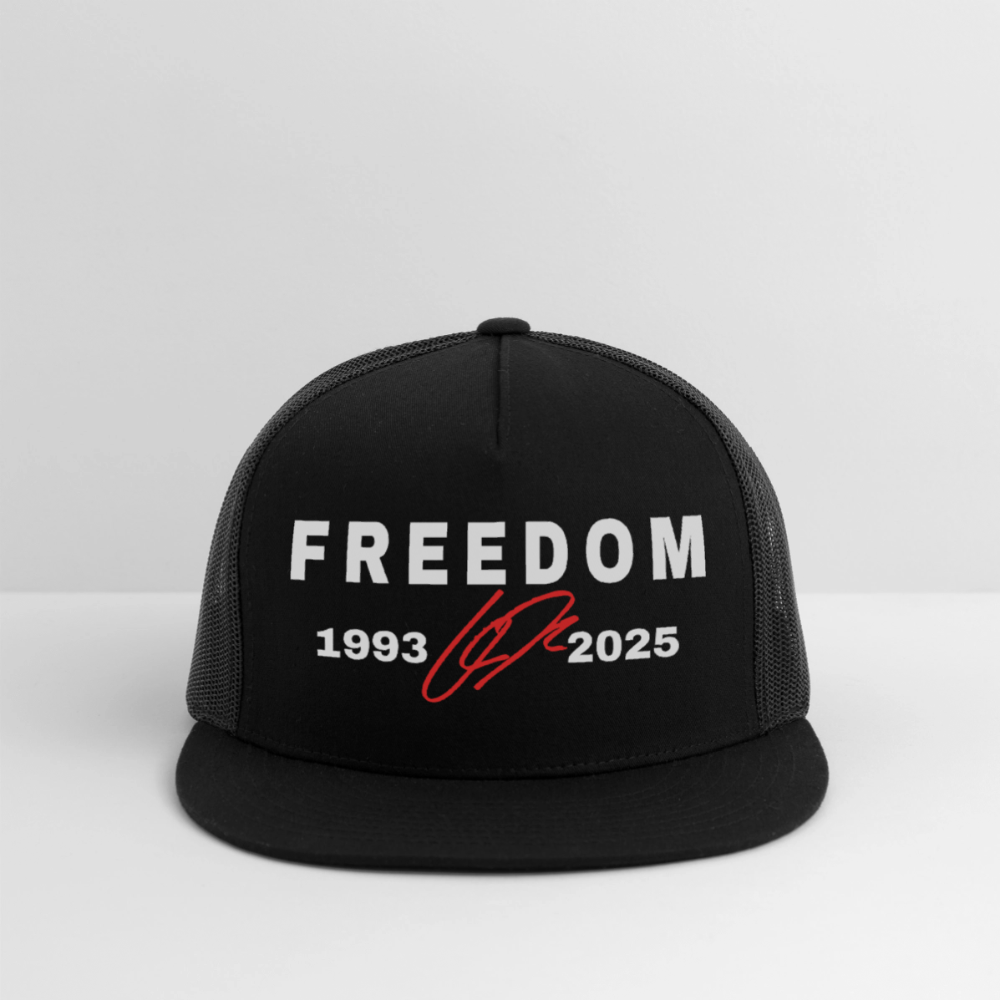 Freedom Charlie Kirk 1993-2025 Black Trucker Hat