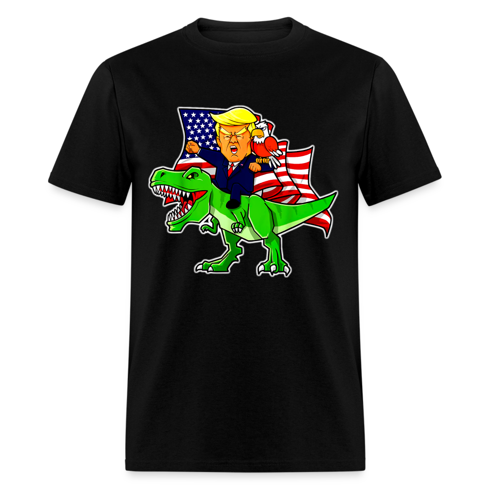 Trump Riding a Dinosaur T-Rex Funny Patriotic T Shirt