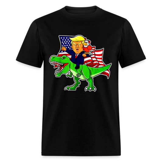 Trump Riding a Dinosaur T-Rex Funny Patriotic T Shirt