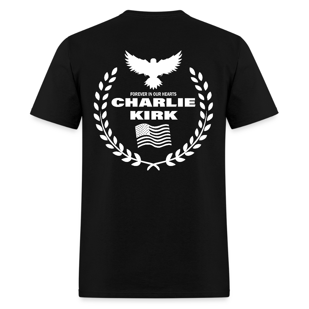Freedom Signature Charlie Kirk Forever In Our Heart US Flag T Shirt