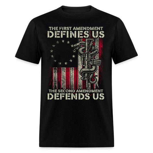 The First Amendment Defines Us American Flag T Shirt