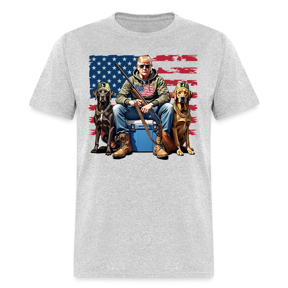 Hunting Trump American Flag  T Shirt
