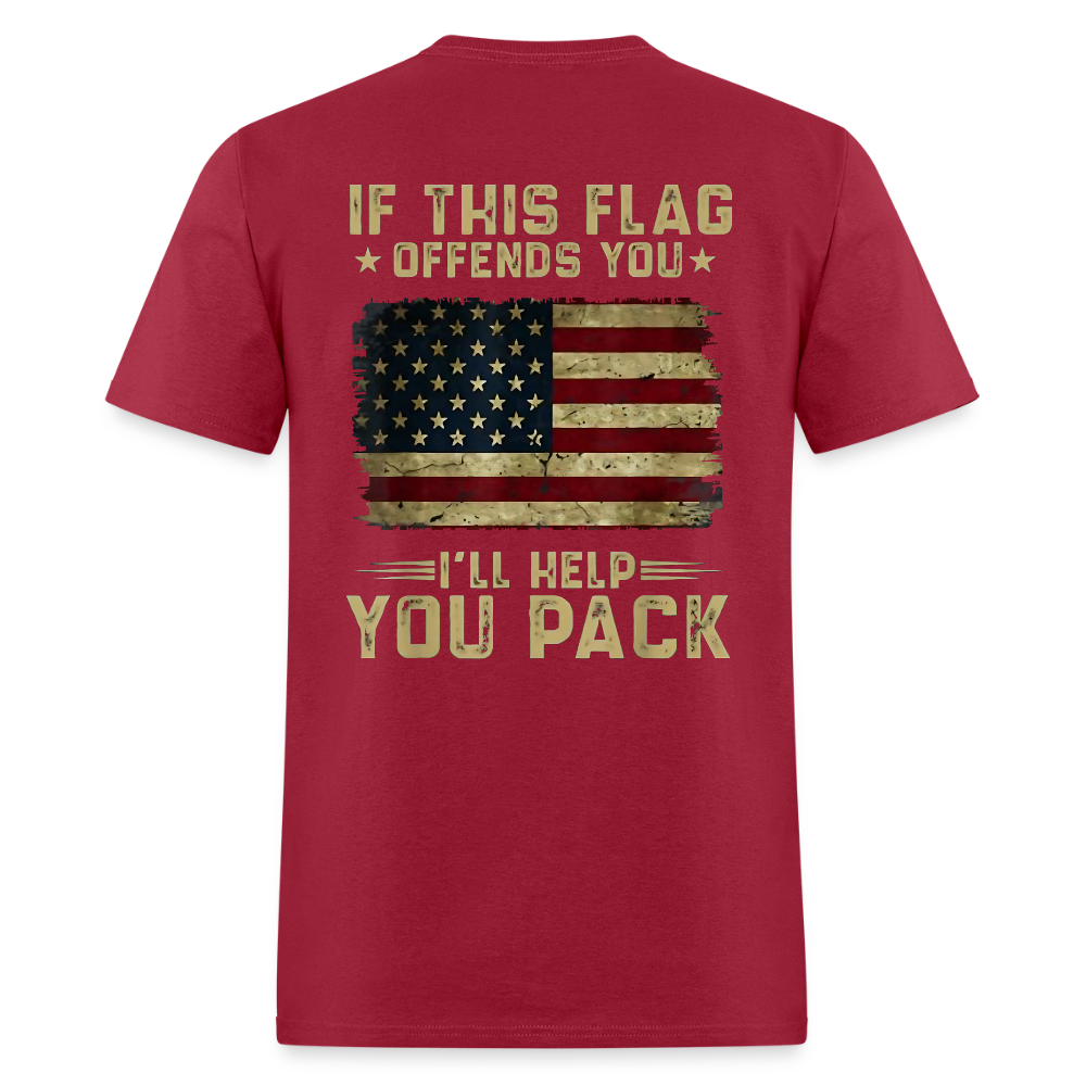 If This Flag Offends You I'll Help You Pack American Flag T Shirt
