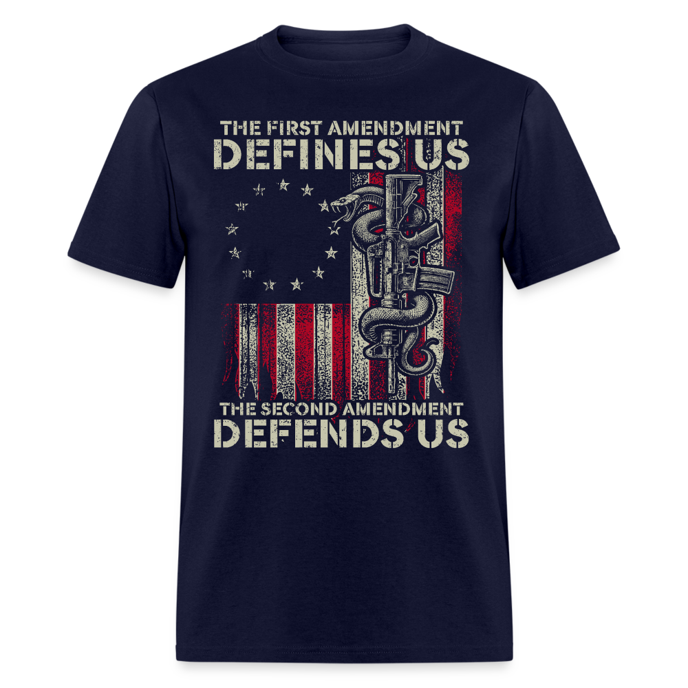 The First Amendment Defines Us American Flag T Shirt
