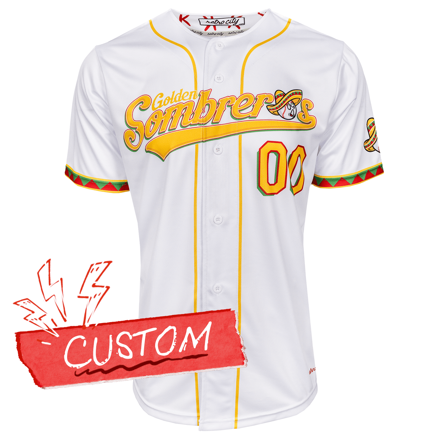 Golden Sombreros Seamhead Baseball League Jersey (Home) *CUSTOM*