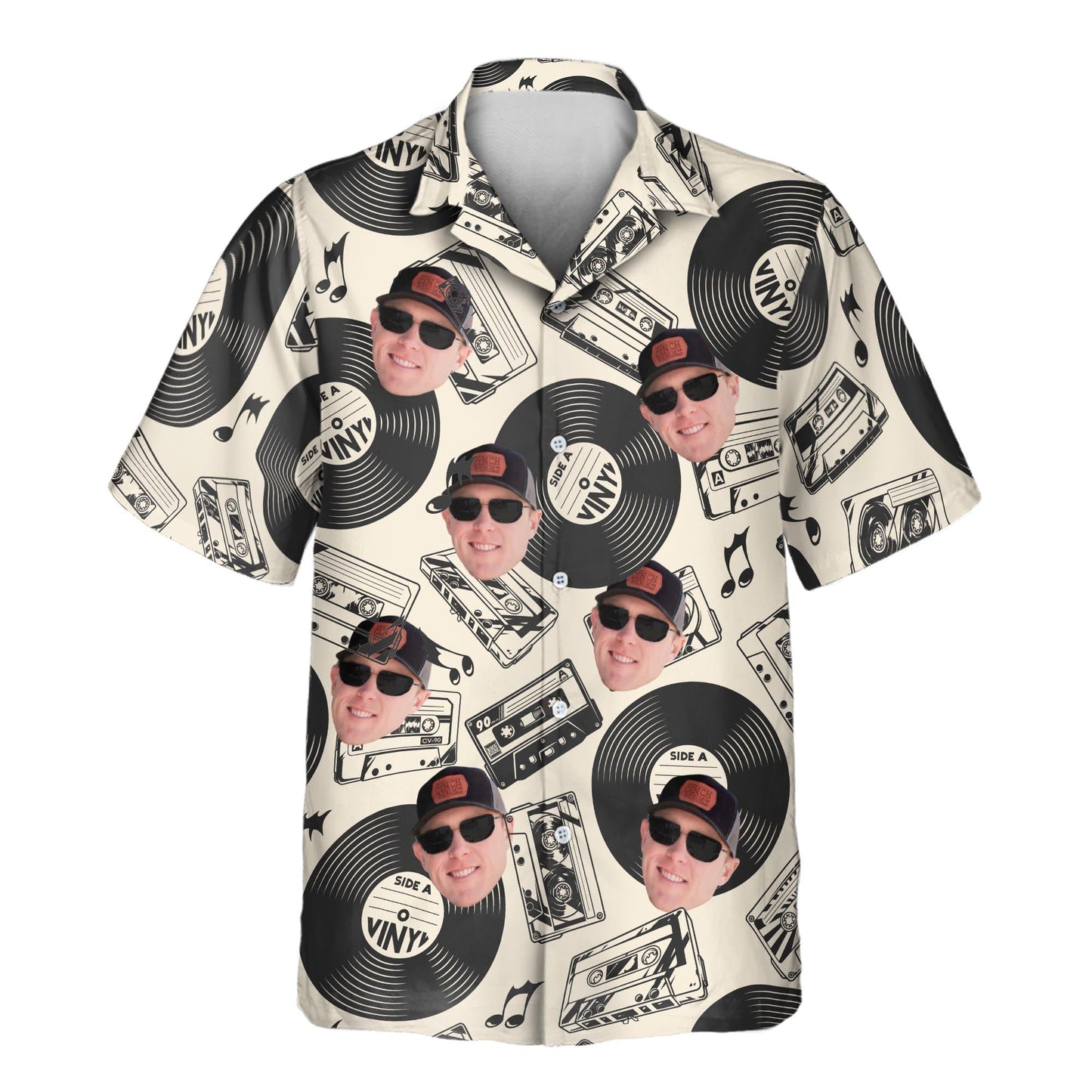 Retro Record Vibes | Aloha Custom Hawaiian Shirts with Faces or Logos