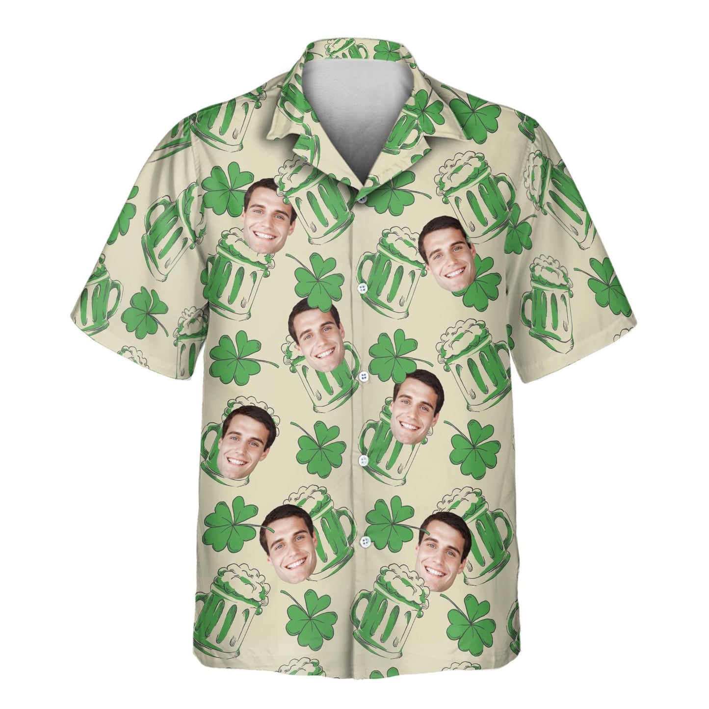 Shamrock Celebration | Aloha Custom Hawaiian Shirts with Faces or Logos