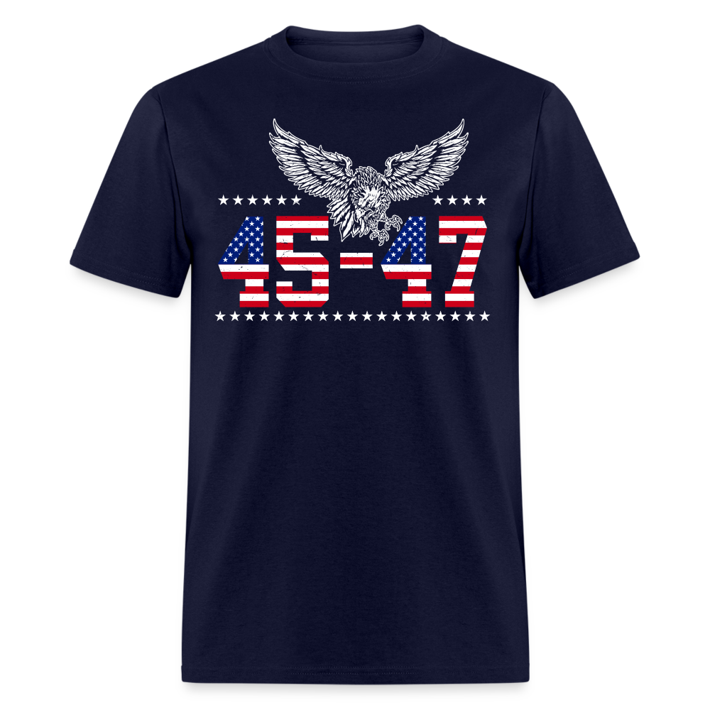 Trump 2024 President 45 and 47 American Flag T Shirt