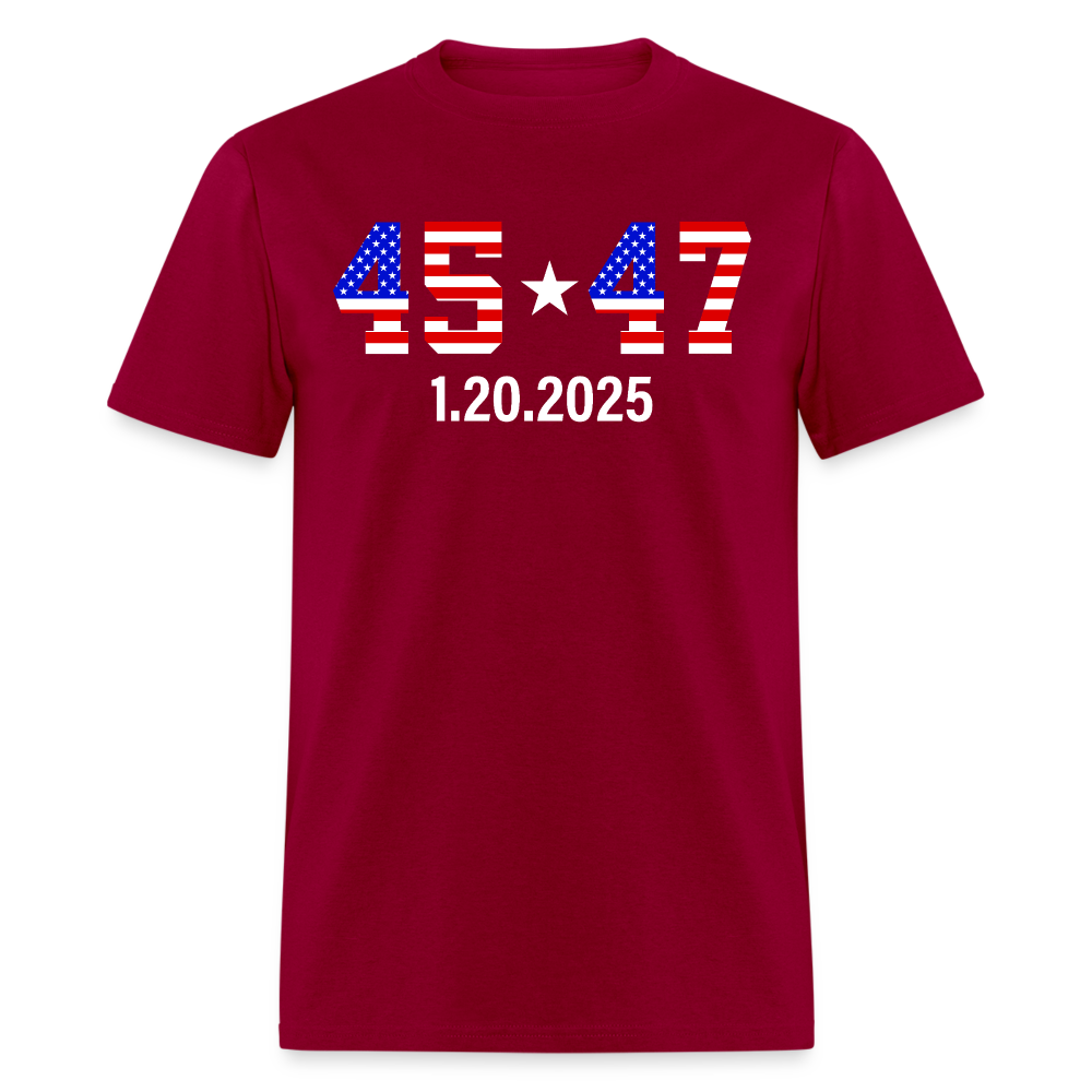 Inauguration Day 2025 45 47 American Flag White Star T Shirt