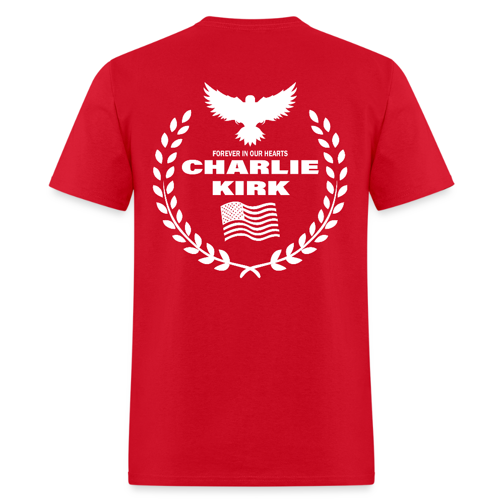 Freedom Signature Charlie Kirk Forever In Our Heart US Flag T Shirt
