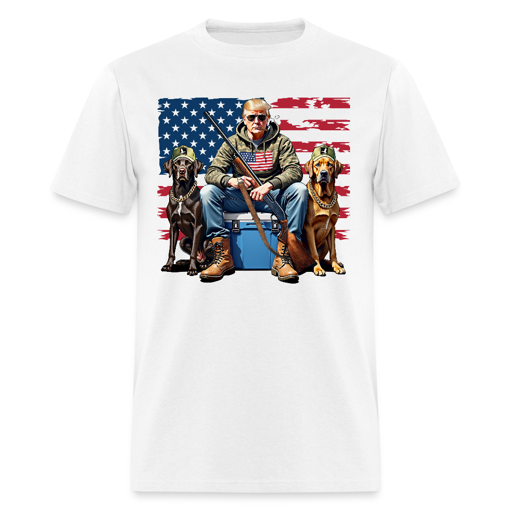 Hunting Trump American Flag  T Shirt