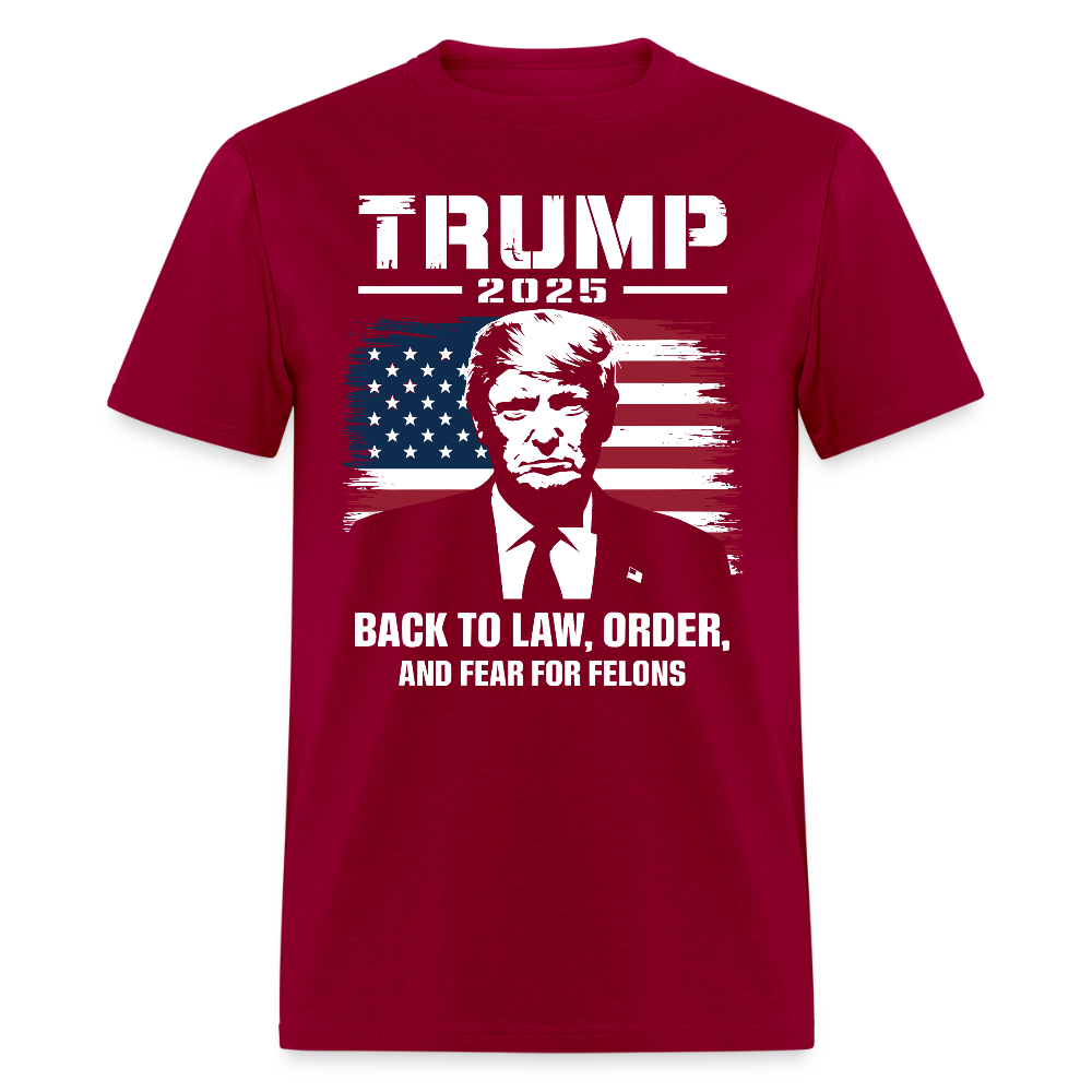 Trump 2025 Back to Law, Order, and Fear for Felons T Shirt