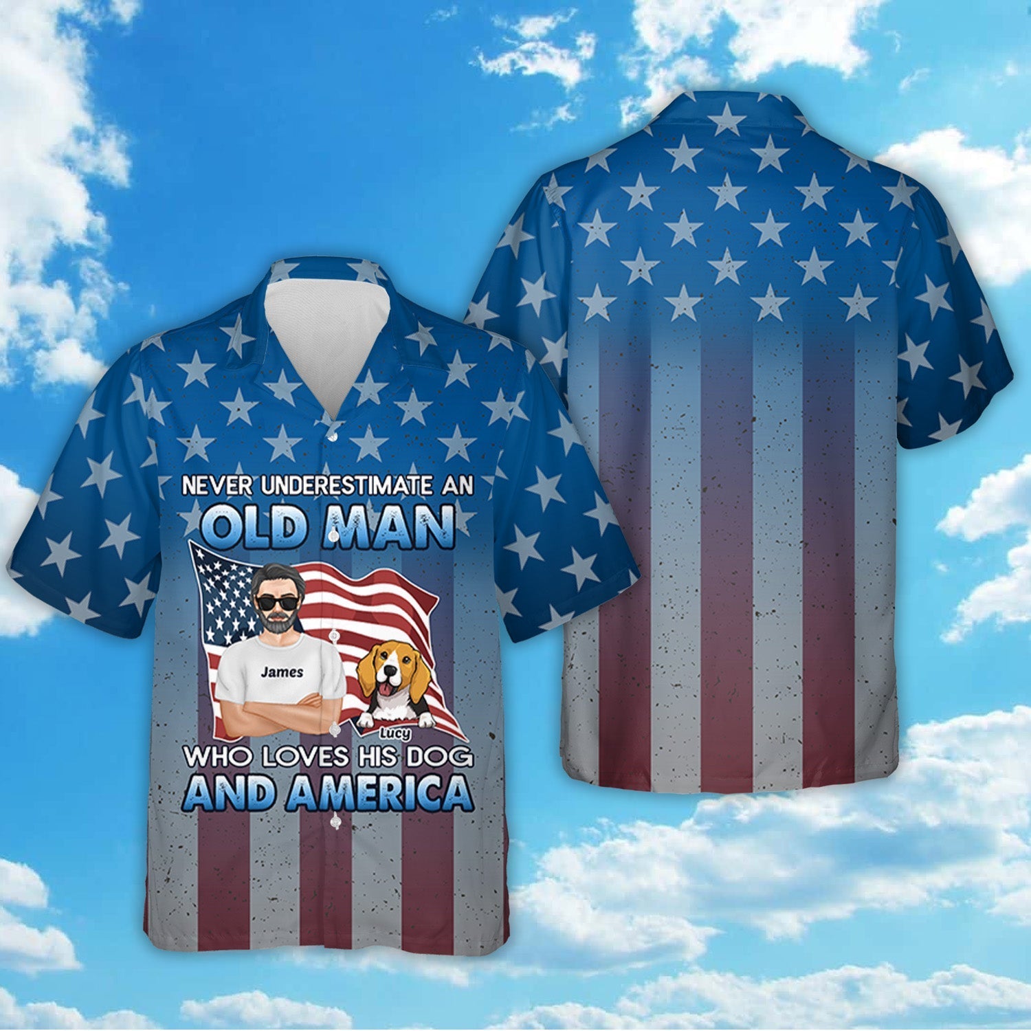 American Old Man - Personalized Custom Hawaiian Shirt