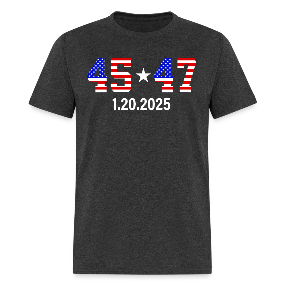 Inauguration Day 2025 45 47 American Flag White Star T Shirt