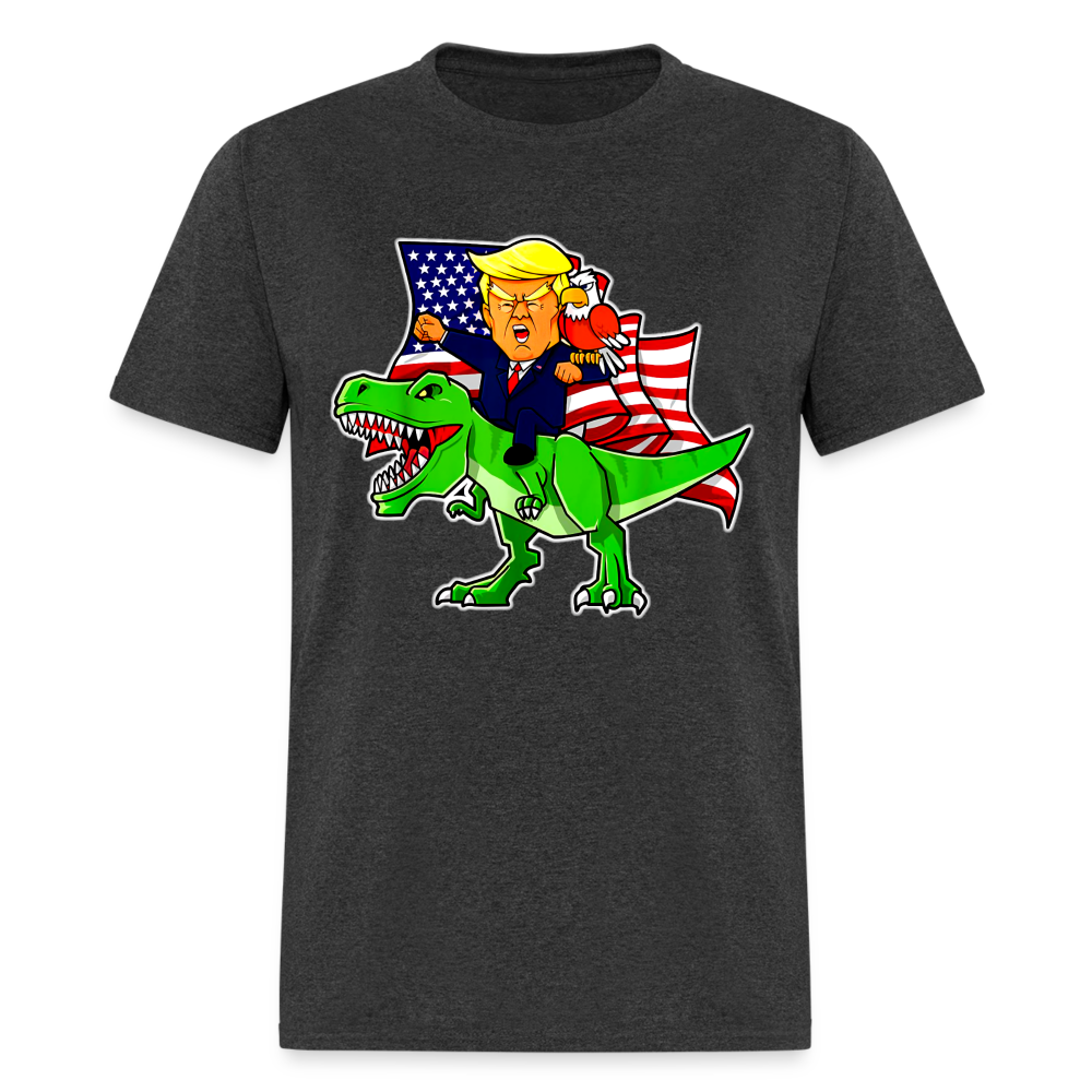 Trump Riding a Dinosaur T-Rex Funny Patriotic T Shirt