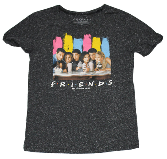 Friends TV Show Mens T-Shirt- Color Photo Stripes Image