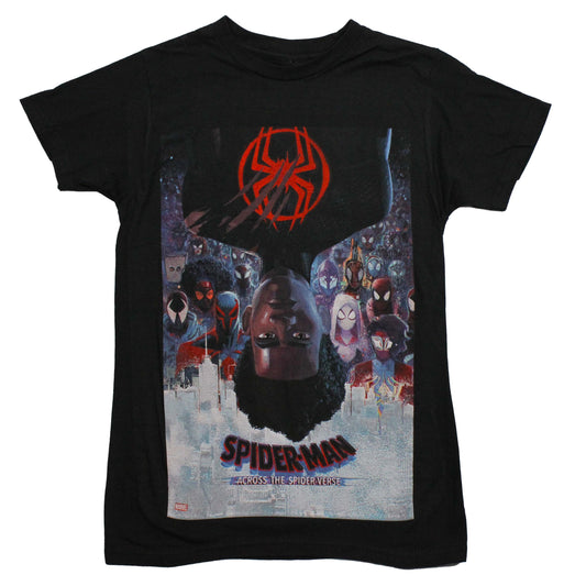 Spider-Man Across the Spider-Verse Mens T- Shirt - Miles Upside Down Poster