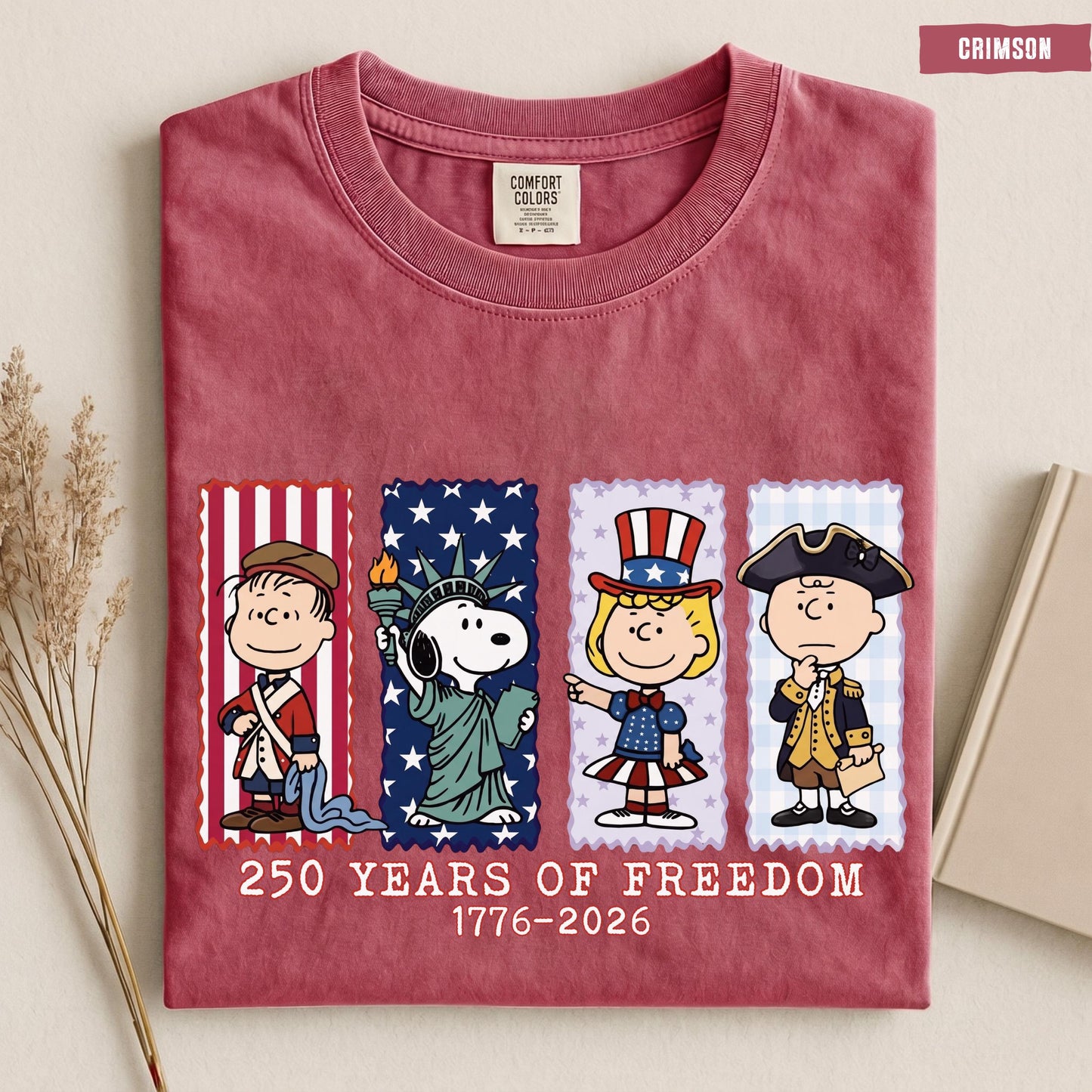 Comfort Colors America 250th Anniversary Patriotic Snoopy Tee Retro American Patriotic Fourth July (3)