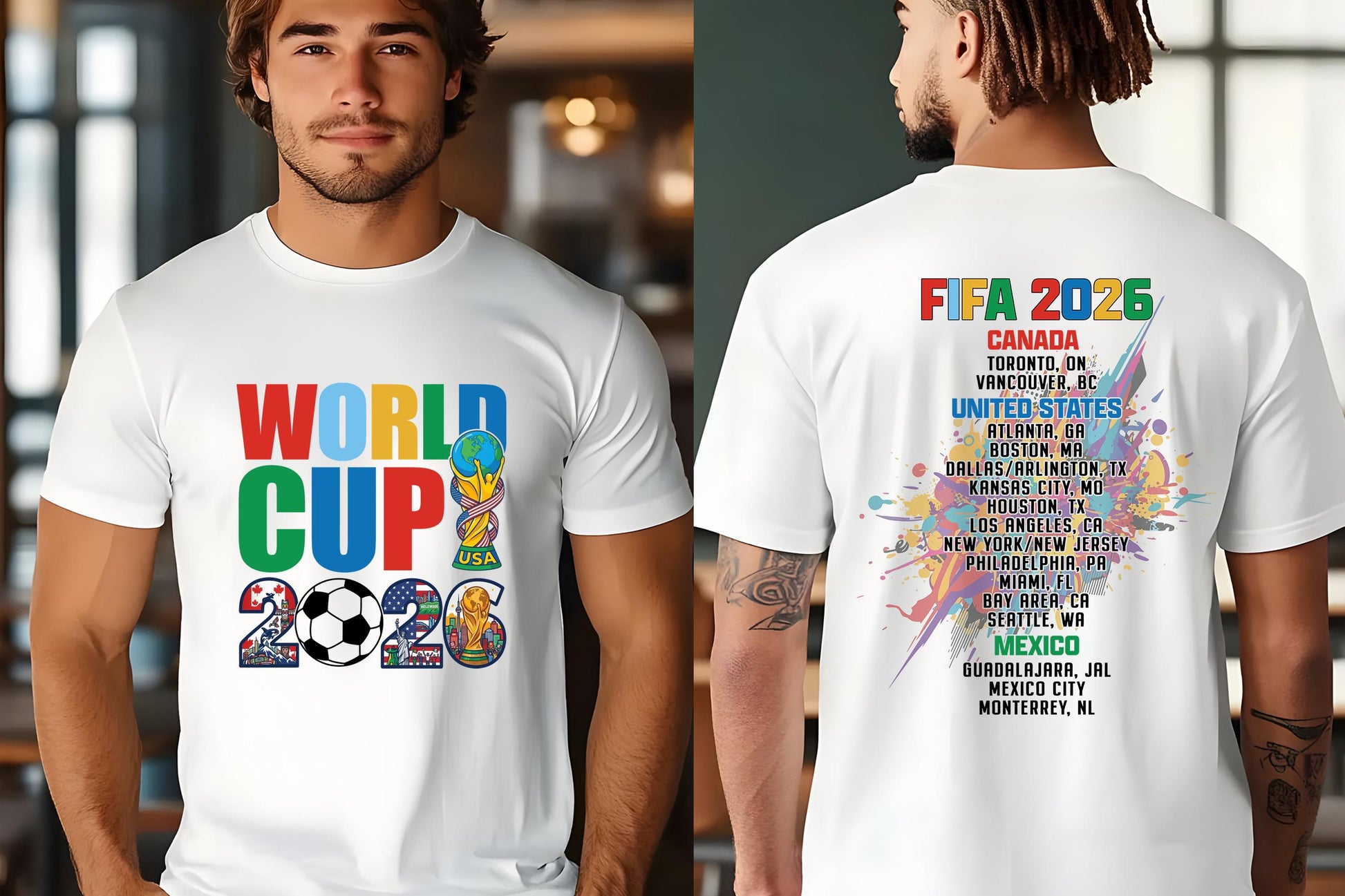 Fifa World Cup 2026 2026 Host Cities Back Usa Canada Mexico Soccer Fan Tee Football Tournament Sport Tee (3)