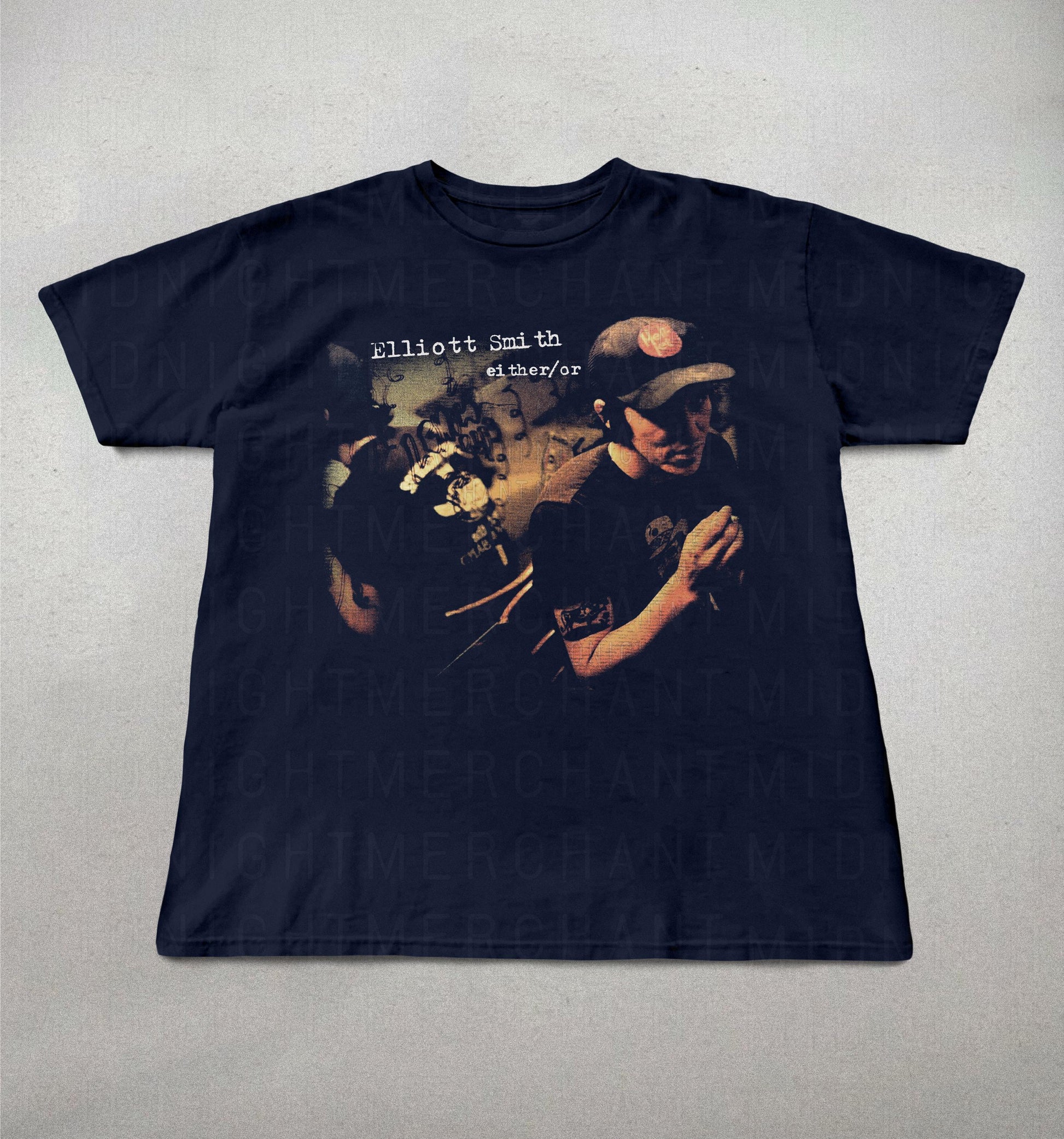 Elliot Smith Either Indie Folk Retro 90s Elliot Smith Alt Rock Tee 90s Band Tee (3)
