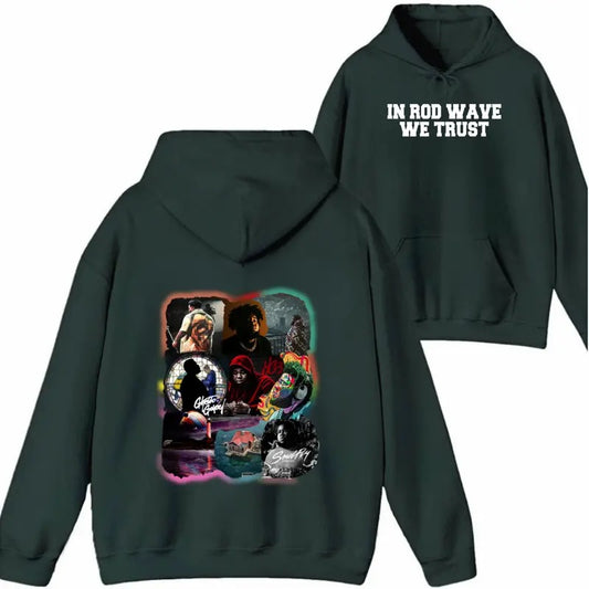 2 Side In Rod We Trust  Sweatshirt, T-shirt, Hoodie, Full-album Concert Tour Graphic Tee, Unisex Casual Streetwear, Music Fan Gift, Rod Wave Fan Gift, Rapper Rap Shirt, Gift for Men for Women