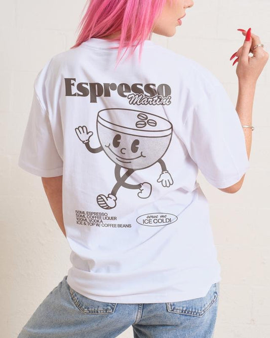 2 Sides Espresso Martini Cocktail, Cute Cartoon T Shirt, Men Women Retro Fashion Short Sleeve T-shirt Casual, S to 3XL...