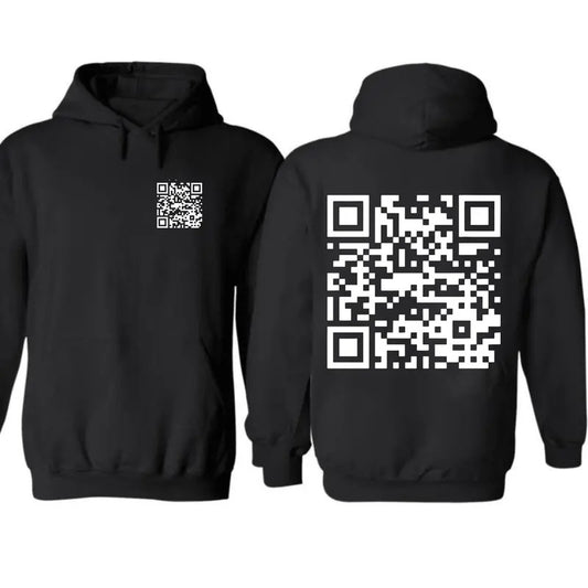 2 Sides Funny FU QR Code Men's Hoodie, QR Code Hoodie, Gift For Her, Gift For Him, Classic Fabric Top Unisex Clothing...